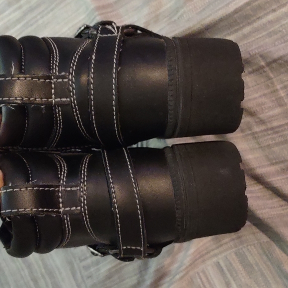 Milwaukee Ladies Paragon Side Zip Blk Lace Up Motorcycle Boots Size 7 1/2 - Picture 6 of 6